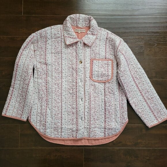 Free People Alexie Jacket Womens L Quilted Cottagecore Town & Country Heritage - Picture 2 of 8